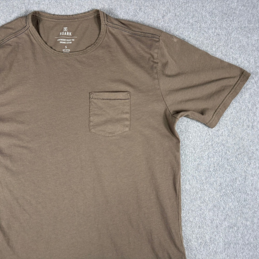 Roark Shirt Men's Small Lightweight Pocket Tee Organic Cotton Green Minimalist